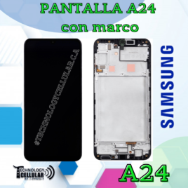 Pantalla Samsung A24 con marco